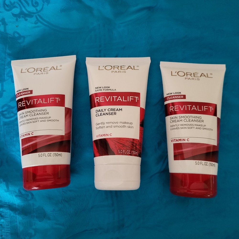L'oreal Paris Revitalift Skin Smoothing Cream Cleanser Brand New (3) 5.0 FL oz.